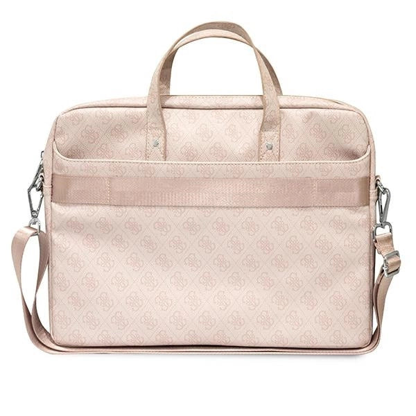 Guess Saffiano 4G Triangle Logo taske til en 16'' laptop - pink