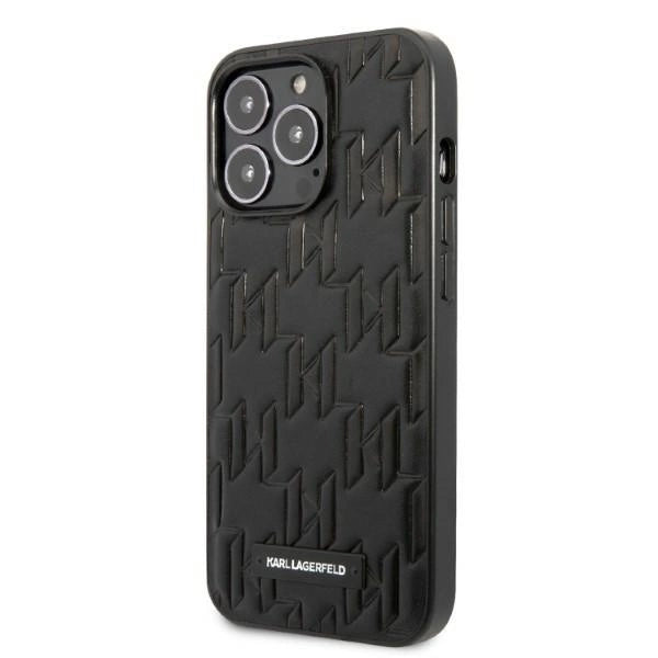 Karl Lagerfeld Monogram Plaque Case for iPhone 13 Pro Max - Black