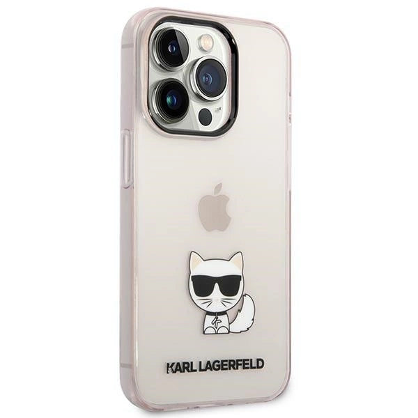 Karl Lagerfeld KLHCP14LCTTRI iPhone 14 Pro 6.1 "hardcase pink / pink Transparent Choupette Body