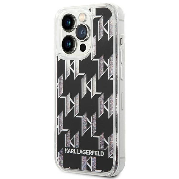Karl Lagerfeld KLHCP14LLMNMK iPhone 14 Pro 6.1 "hardcase black / black Liquid Glitter Monogram