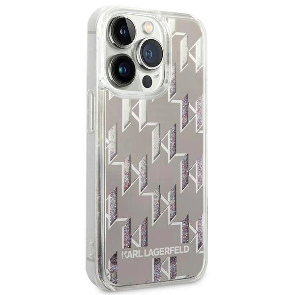 Karl Lagerfeld KLHCP14LLMNMS iPhone 14 Pro 6.1 "hardcase silver / silver Liquid Glitter Monogram