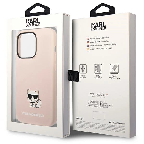 Karl Lagerfeld KLHCP14LSLCTPI iPhone 14 Pro 6.1 "hardcase light pink / light pink Silicone Choupette Body