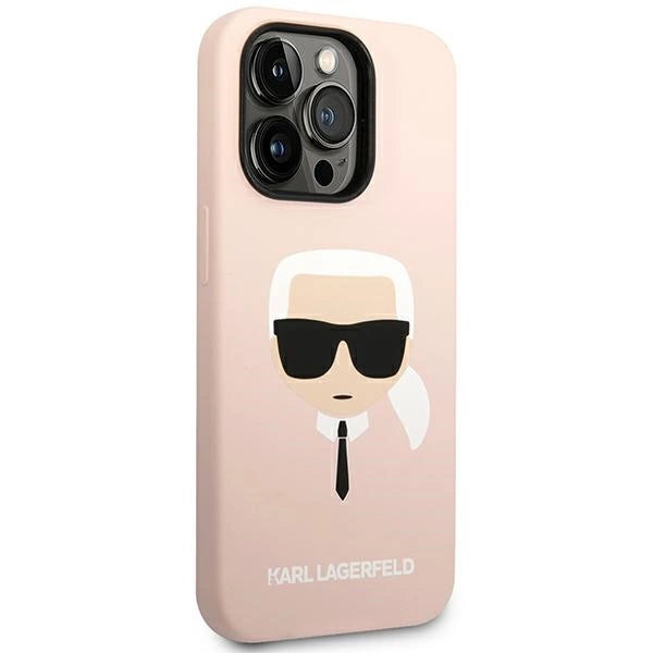 Karl Lagerfeld KLHCP14LSLKHLP iPhone 14 Pro 6.1 "hardcase pink / pink Silicone Karl`s Head