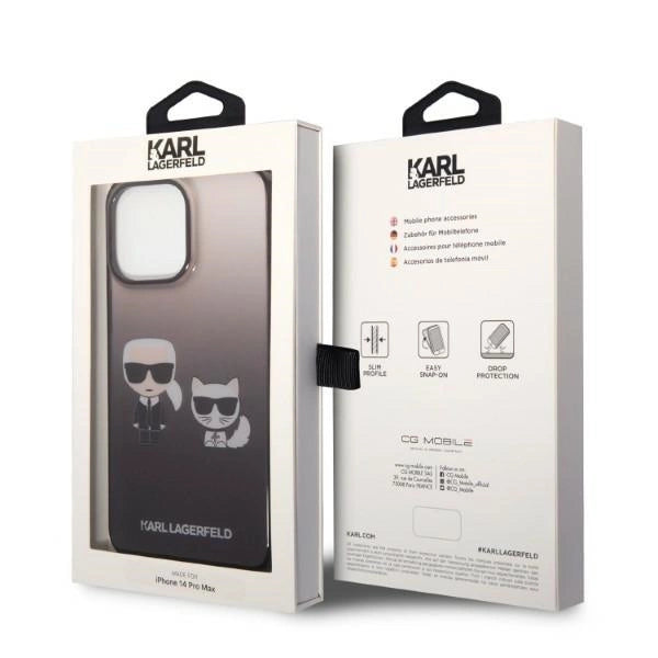 Karl Lagerfeld KLHCP14LTGKCK iPhone 14 Pro 6.1 "hardcase black / black Gradient Ikonik Karl & Choupette