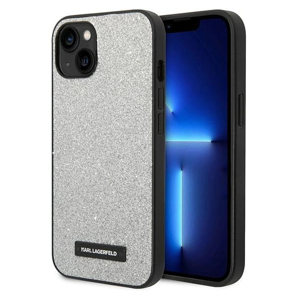 Karl Lagerfeld KLHCP14MG2ELS iPhone 14 Plus 6.7 "hardcase silver / silver Glitter Plaque Logo