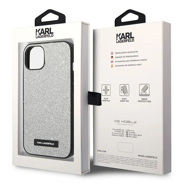 Karl Lagerfeld KLHCP14MG2ELS iPhone 14 Plus 6.7 "hardcase silver / silver Glitter Plaque Logo
