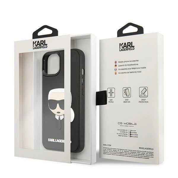 Karl Lagerfeld KLHCP14MKH3DBK iPhone 14 Plus 6.7 "black / black hardcase 3D Rubber Karl's Head