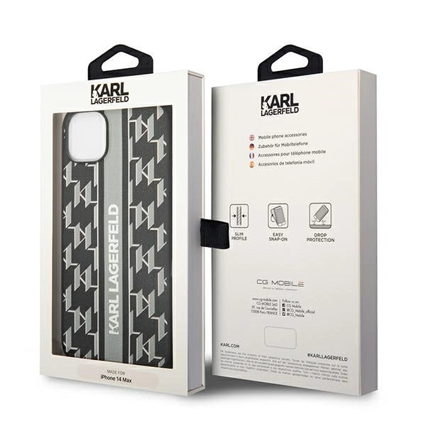 Karl Lagerfeld KLHCP14MPGKLSKG iPhone 14 Plus 6.7 "hardcase gray / gray Monogram Stripe