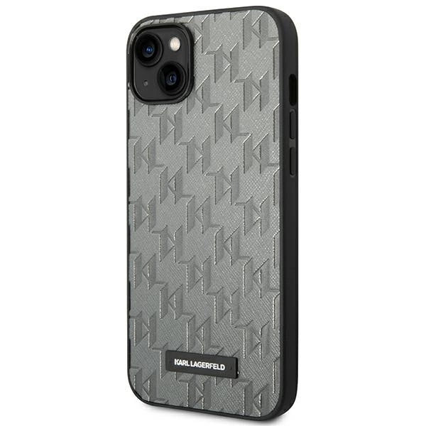 Karl Lagerfeld KLHCP14MSAKLHPG iPhone 14 Plus 6.7 "hardcase gray / gray Saffiano Mono Metal Logo