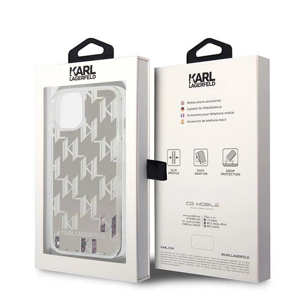 Karl Lagerfeld KLHCP14SLMNMS iPhone 14 6.1 "hardcase silver / silver Liquid Glitter Monogram