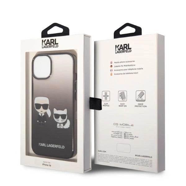 Karl Lagerfeld KLHCP14STGKCK iPhone 14 6,1 "hardcase black / black Gradient Ikonik Karl & Choupette
