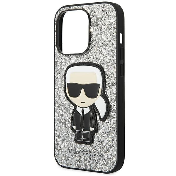 Karl Lagerfeld KLHCP14XGFKPG iPhone 14 Pro Max 6.7 "hardcase silver / silver Glitter Flakes Ikonik