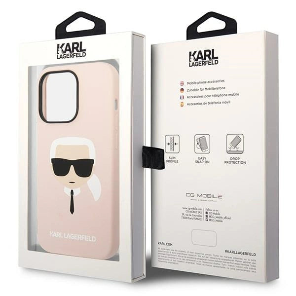 Karl Lagerfeld KLHMP14LSLKHLP iPhone 14 Pro 6.1 "hardcase light pink / light pink Silicone Karl`s Head Magsafe