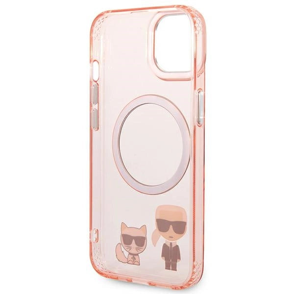 Karl Lagerfeld KLHMP14MHKCP iPhone 14 Plus 6.7 "hardcase pink / pink Karl & Choupette Aluminum Magsafe