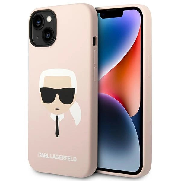 Karl Lagerfeld Silicone Karl's Head MagSafe Case for iPhone 14 Plus - Light Pink