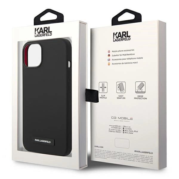 Karl Lagerfeld KLHMP14MSLMP1K iPhone 14 Plus 6.7 "hardcase black / black Silicone Plaque Magsafe