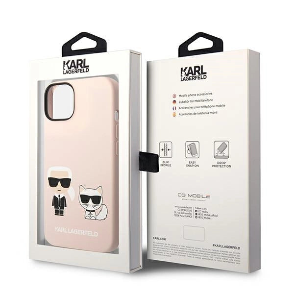 Karl Lagerfeld KLHMP14MSSKCI iPhone 14 Plus 6.7 "hardcase light pink / light pink Silicone Karl & Choupette Magsafe