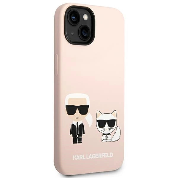 Karl Lagerfeld KLHMP14SSSKCI iPhone 14 6.1 "hardcase light pink / light pink Silicone Karl & Choupette Magsafe