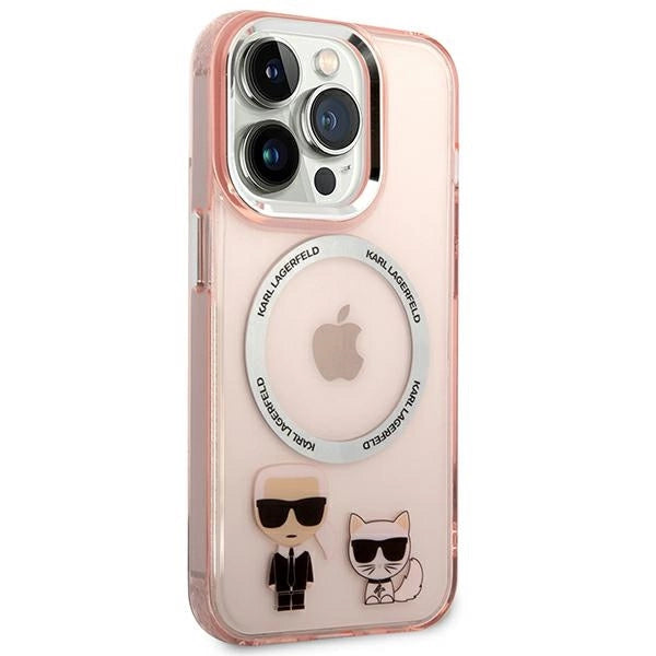 Karl Lagerfeld KLHMP14XHKCP iPhone 14 Pro Max 6.7 "hardcase pink / pink Karl & Choupette Aluminum Magsafe