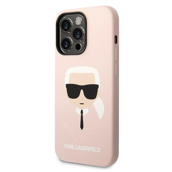 Karl Lagerfeld KLHMP14XSLKHLP iPhone 14 Pro Max 6.7 "hardcase light pink / light pink Silicone Karl`s Head Magsafe