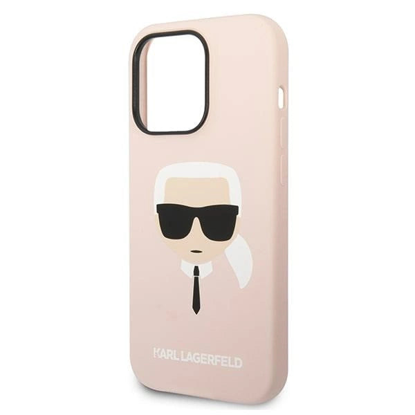 Karl Lagerfeld KLHMP14XSLKHLP iPhone 14 Pro Max 6.7 "hardcase light pink / light pink Silicone Karl`s Head Magsafe