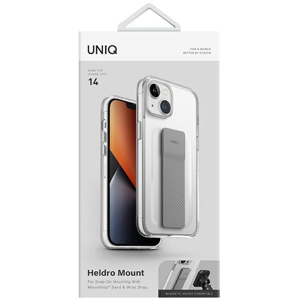 Uniq Heldro Mount case til iPhone 14 - gennemsigtig