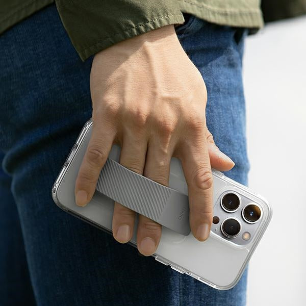 Uniq Heldro Mount-hylster til iPhone 14 Pro - gennemsigtigt