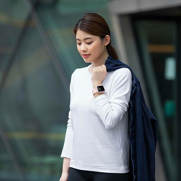 Uniq Moduo case til Apple Watch 4/5/6/7/8/SE/SE2 44/45mm - lyserød og hvid