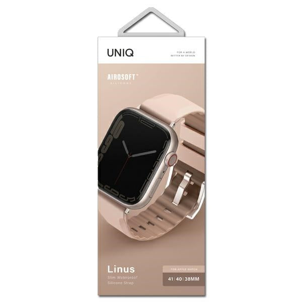 Uniq Linus Apple Watch Series 4/5/6/7/8/SE/SE2 rem 38/40/41mm. Airosoft Silicone pink/blush pink