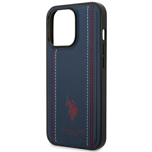 US Polo USHCP14LPFAV iPhone 14 Pro 6.1" navy/navy blue Leather Stitch
