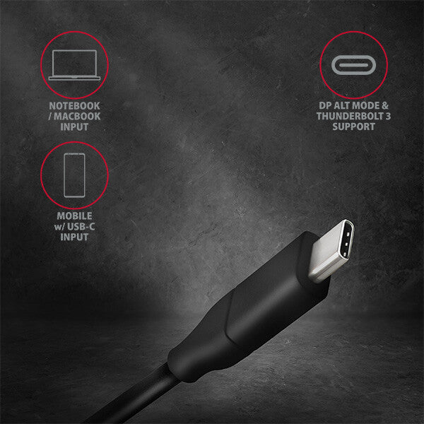 Axagon RVC-DPC videokabel adapter 1,8 m USB Type-C DisplayPort Sort
