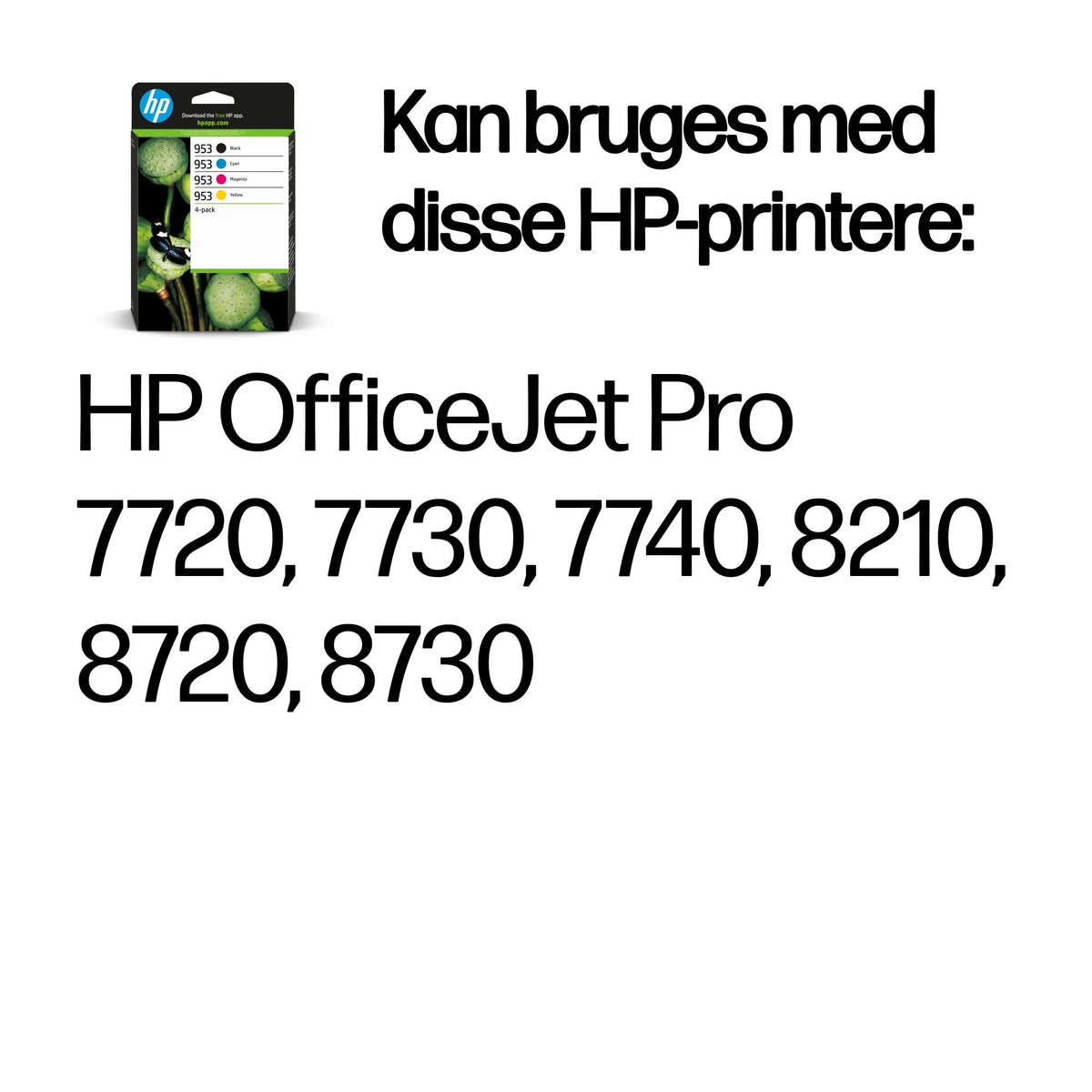 HP 953 Sort Gul Cyan Magenta Blæk 6ZC69AE