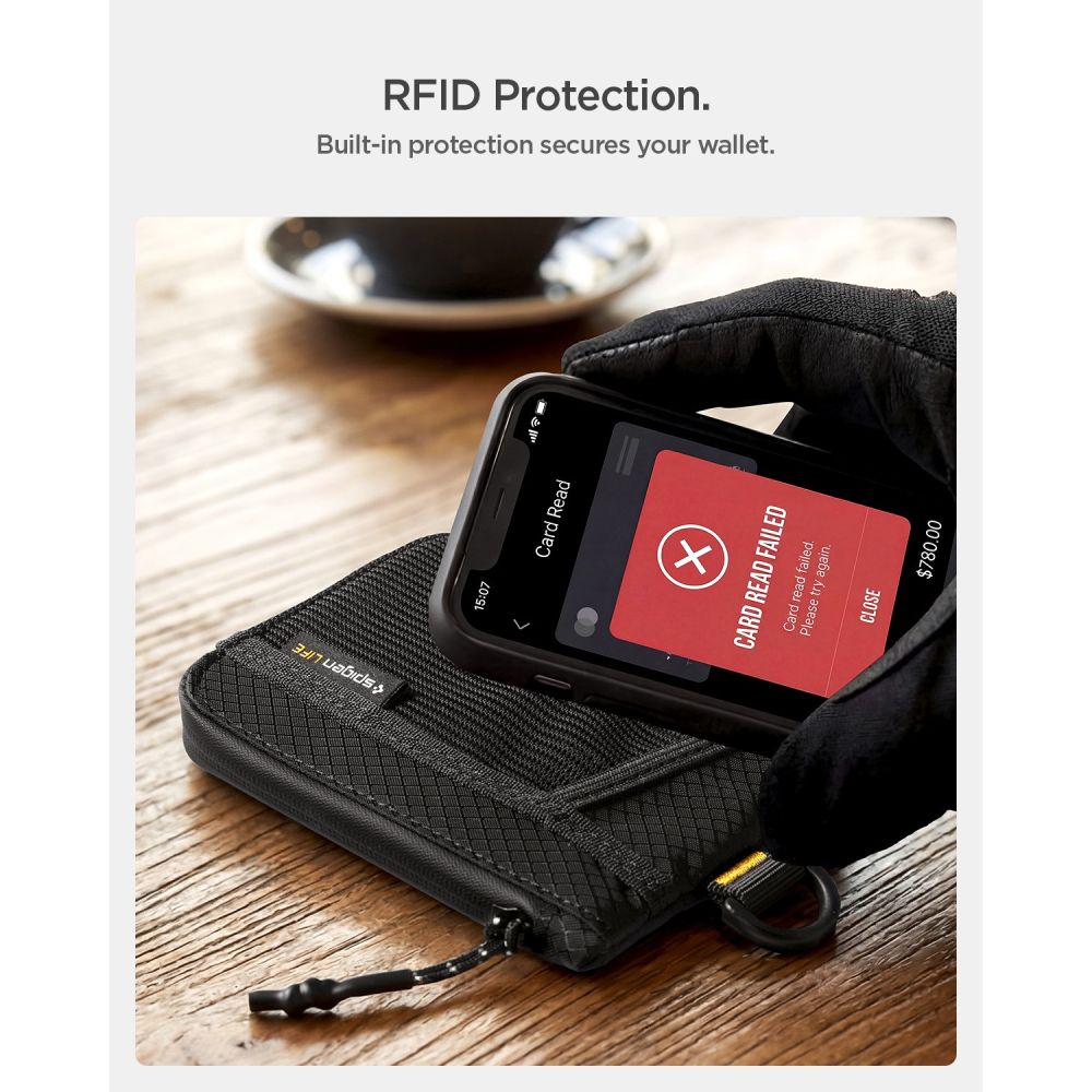 Spigen Lf300 Blød Rfid Kortholder Sort