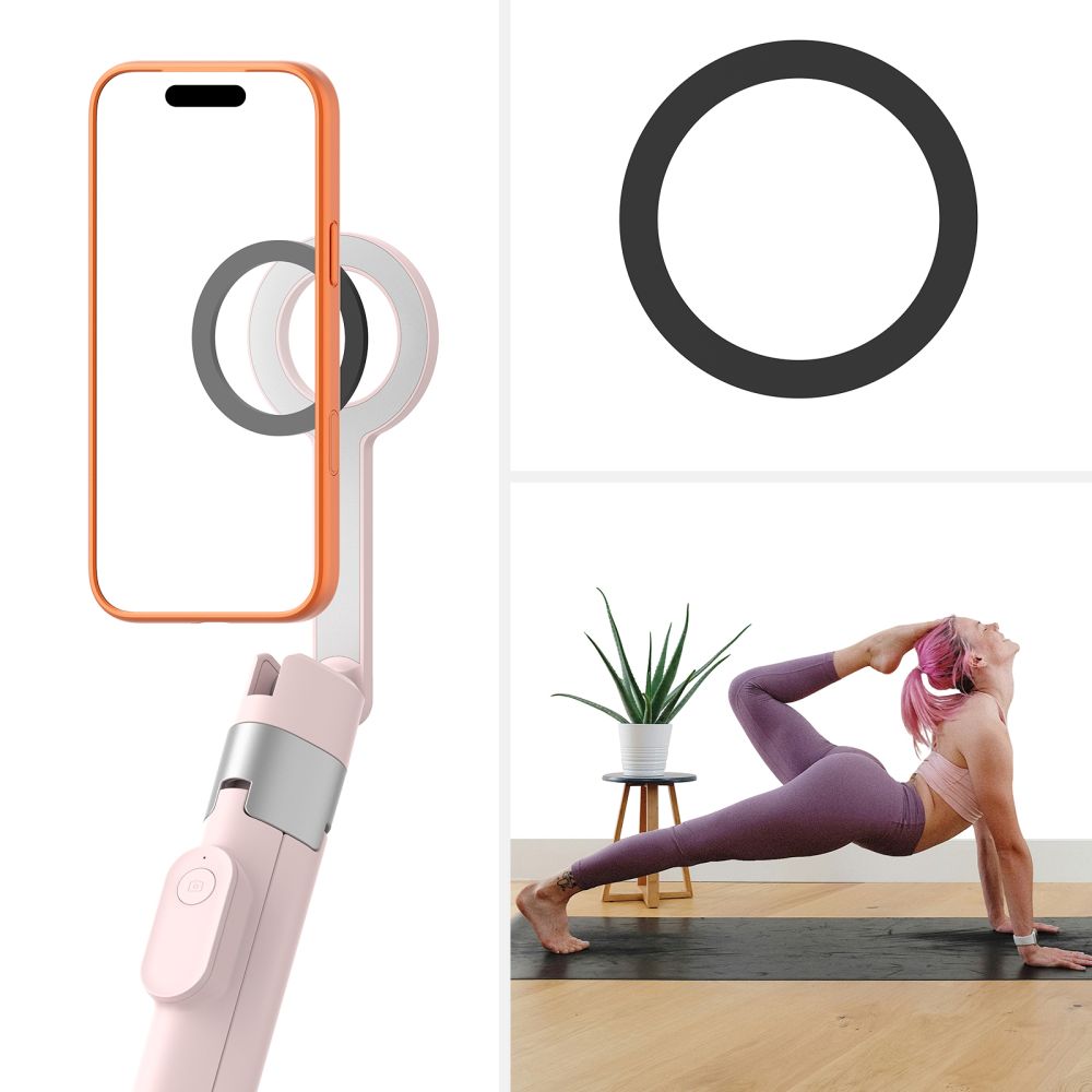 Tech Protect L10 S Magsafe Bluetooth Selfie Stick Stativ Lyserød/Grå