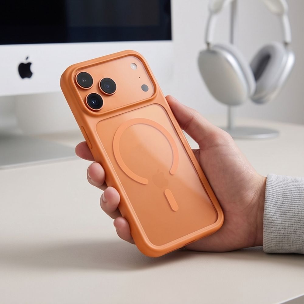 Tech Protect Magone Magsafe Cc + Glas 2 Pak Iphone 17 Pro / 18 Pro Cosmic Orange/Klar