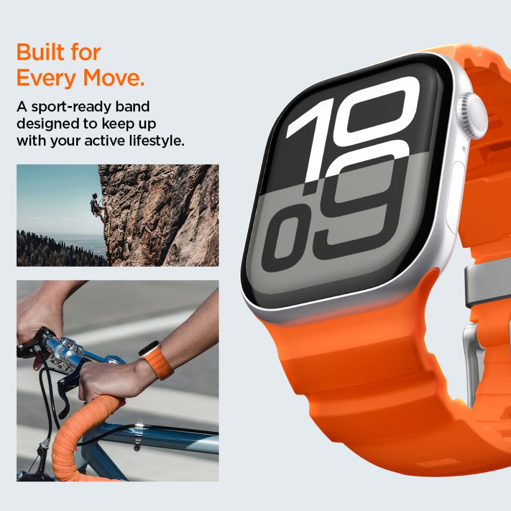 Spigen Wbs2 Remmen Til Apple Watch 8 / 9 / 10 / 11 / 12 / Se / Ultra (44 / 45 / 46 / 49 Mm) Orange