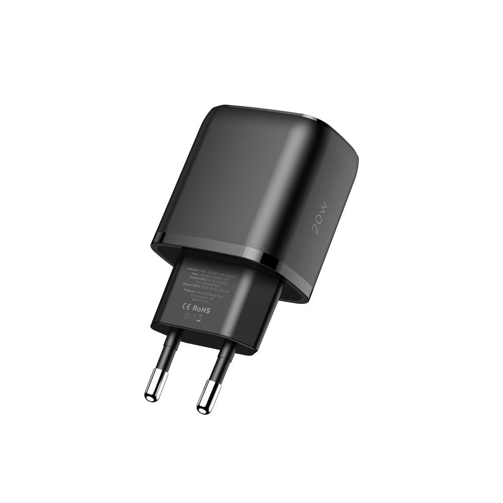 Tech Protect C20 W 2 Port Netværksopladder Pd 20 W / Qc3.0 Sort
