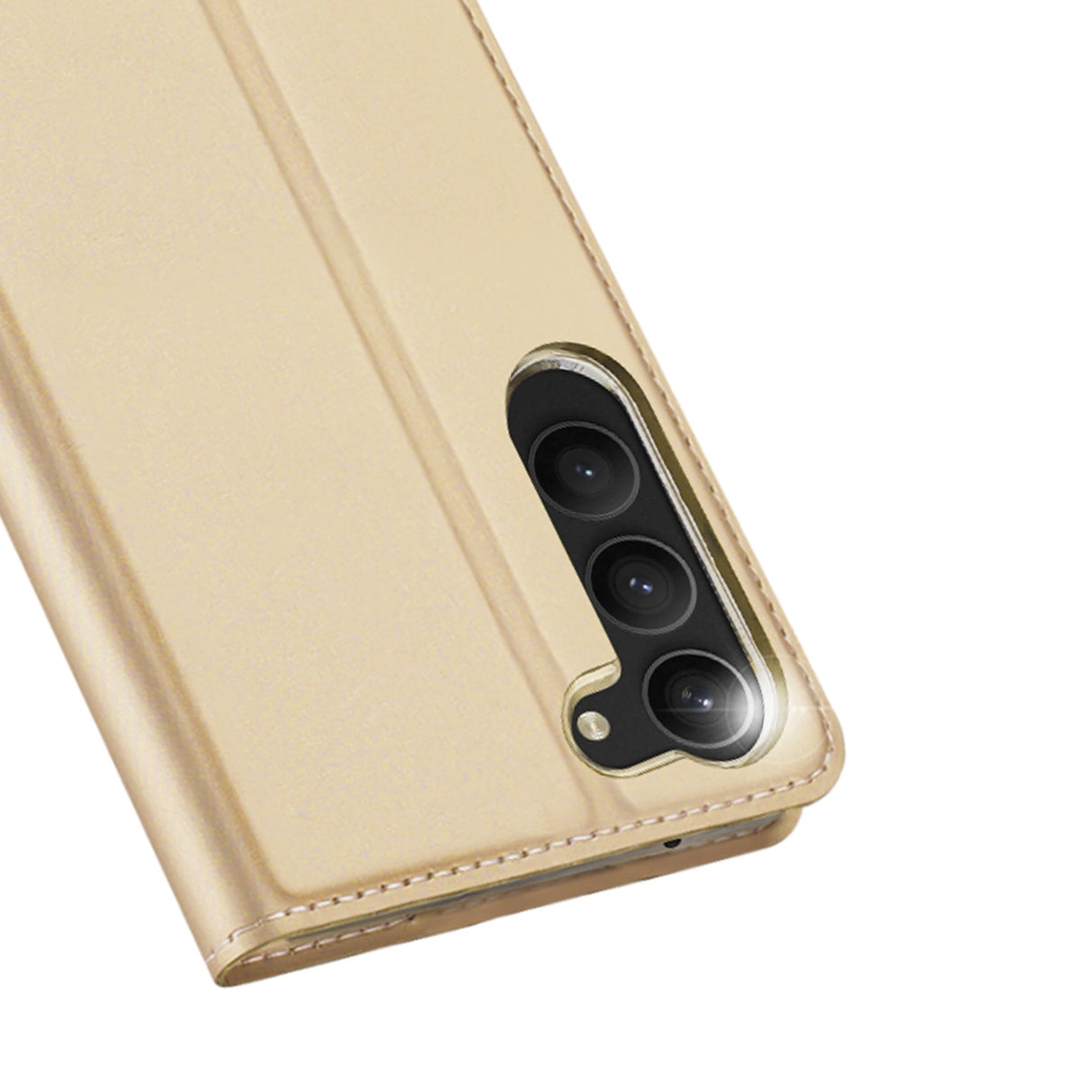 Dux Ducis Skin Pro Case for Samsung Galaxy S23+ Flip Card Wallet Stand Gold