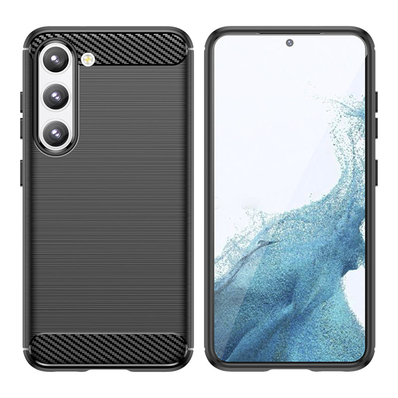 Carbon Case til Samsung Galaxy S23+ Fleksibel silikone carbon cover sort