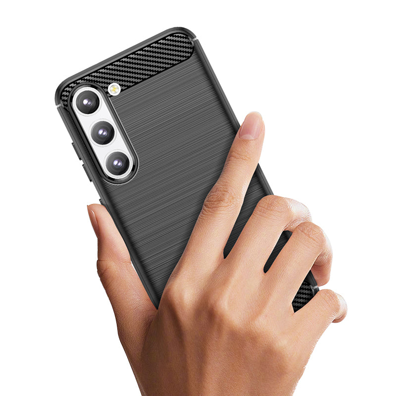 Carbon Case til Samsung Galaxy S23+ Fleksibel silikone carbon cover sort
