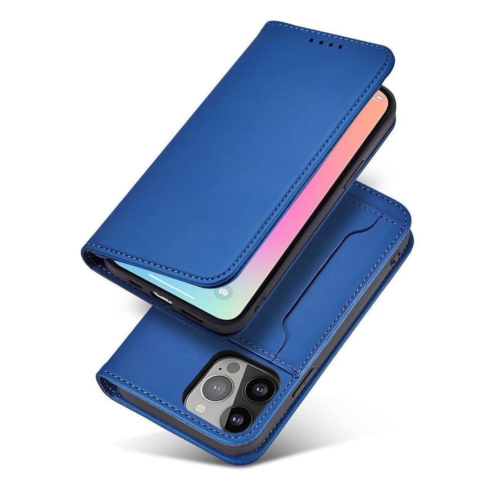 Magnetkortkasse til Samsung Galaxy S23+ flip cover tegnebog stativ blå