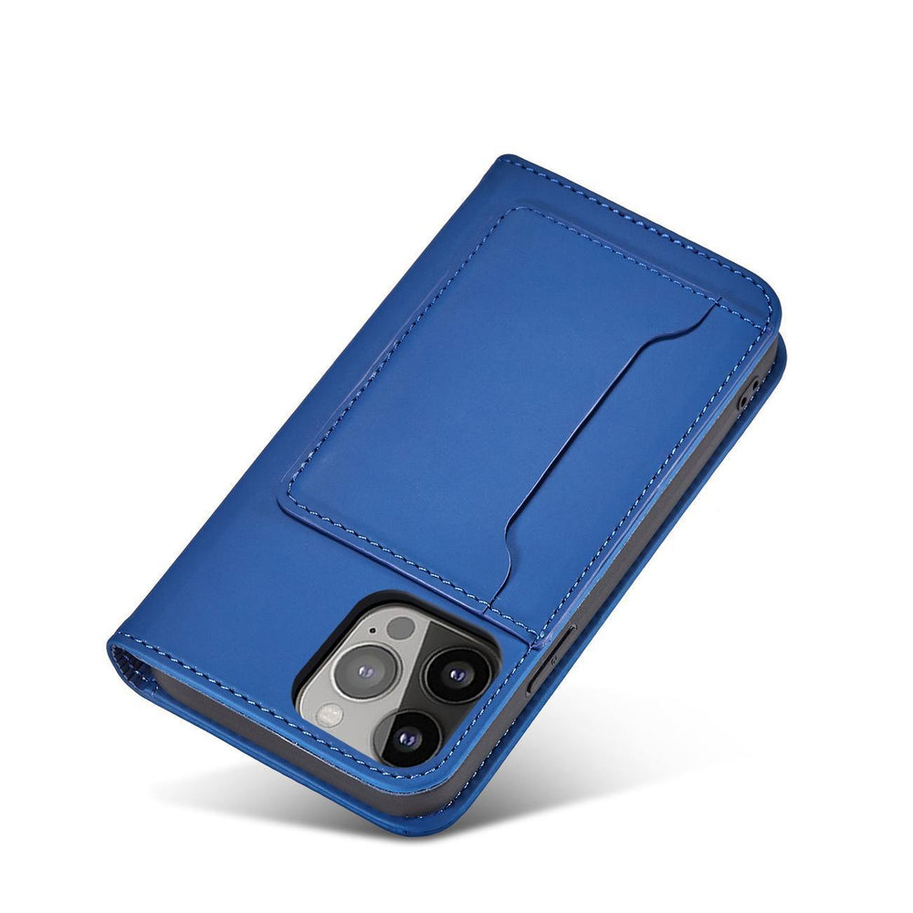 Magnetkortkasse til Samsung Galaxy S23 Ultra flip cover tegnebog stativ blå