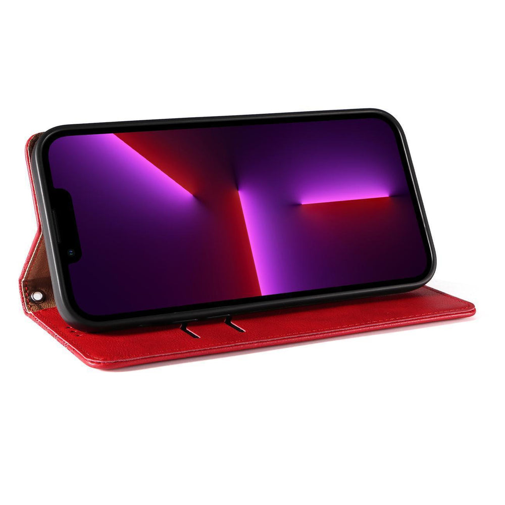Magnet Strap Case til Samsung Galaxy S23+ Flip Wallet Mini Lanyard Stand Red