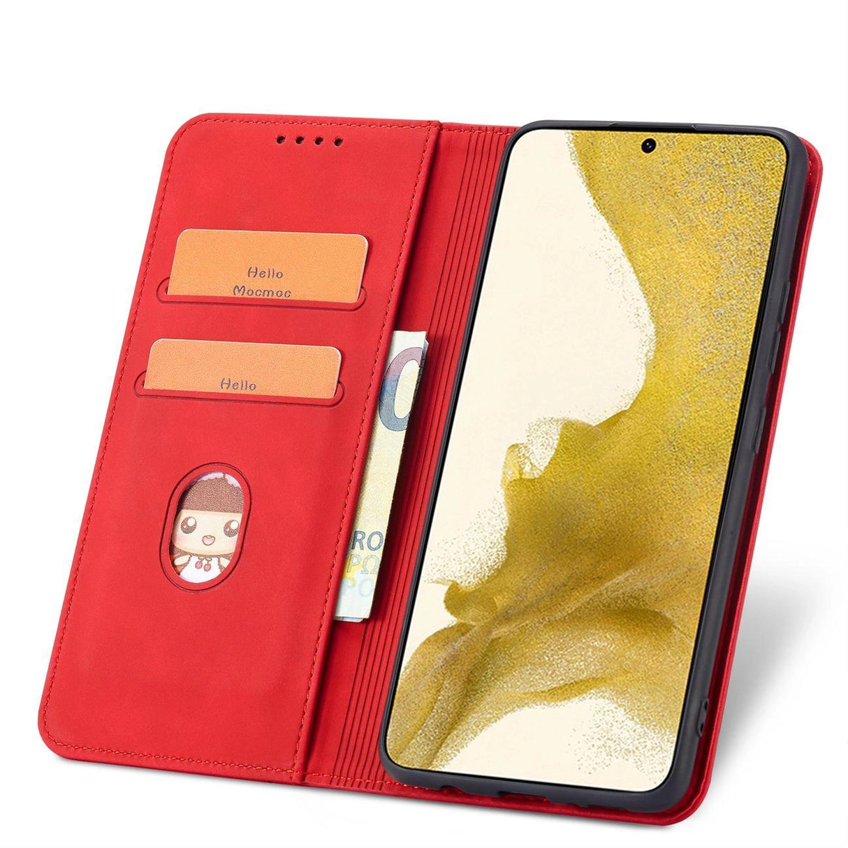 Magnet Fancy Case til Samsung Galaxy S23 Ultra Cover med Flip Stand Wallet Red
