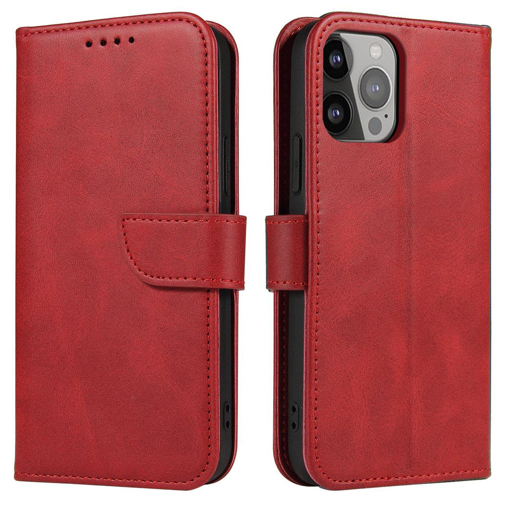 Magnet Case Case for Samsung Galaxy S23+ flip cover tegnebog stativ rød