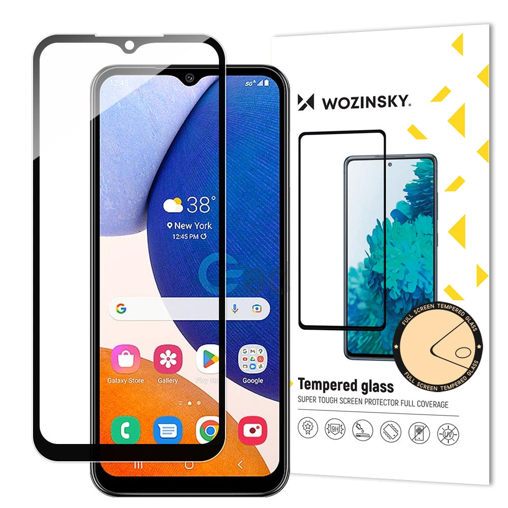 Wozinsky Full Glue tempereret glas Samsung Galaxy A14 5G / A14 9H Full Screen tempereret glas med sort ramme