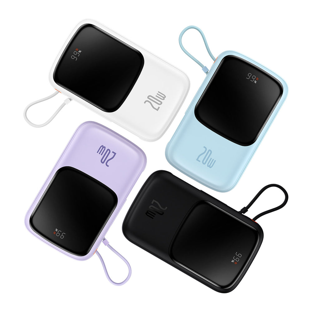 Powerbank 10000mAh 20W Baseus Qpow Pro Overseas Edition + USB C 3A Cable - Black