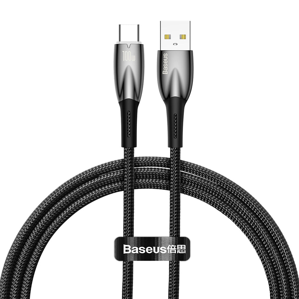 Baseus Glimmer Series Fast Charging Cable USB-A - USB-C 100W 480Mb/s 1m Black
