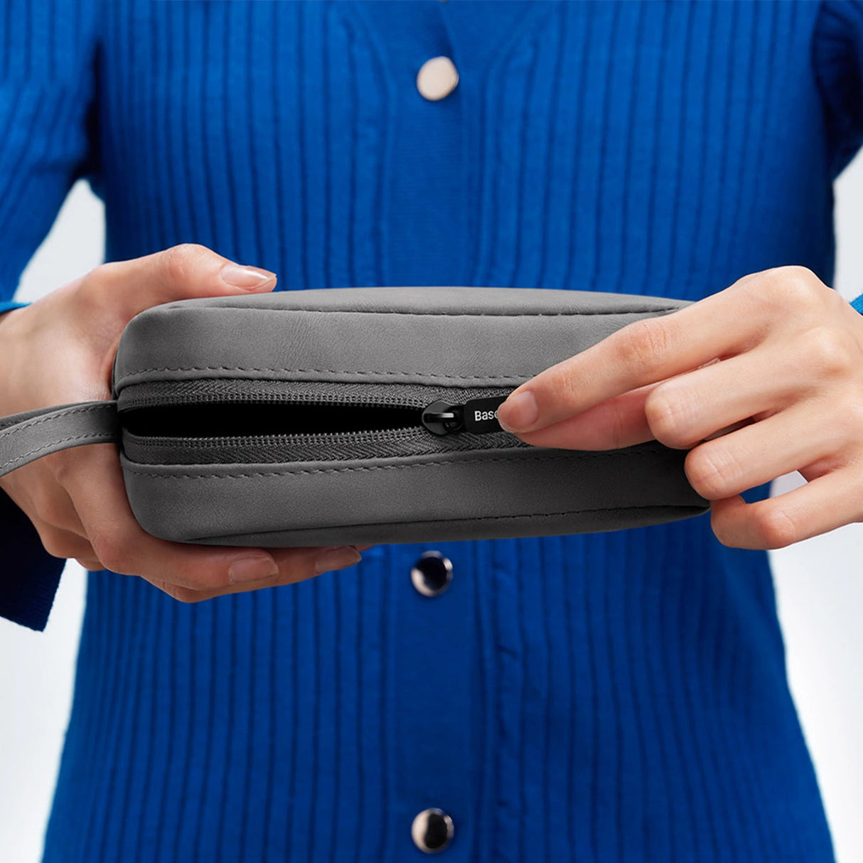 Baseus EasyJourney-serien lille rejsepose telefonpose, hovedtelefoner og andre små genstande grå