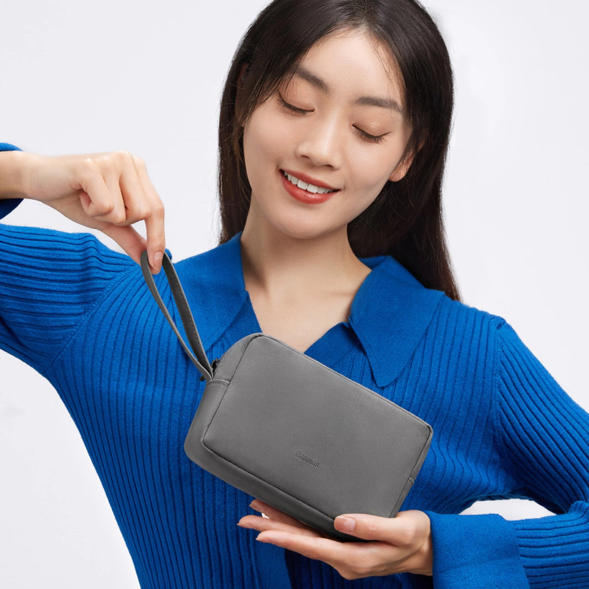 Baseus EasyJourney-serien lille rejsepose telefonpose, hovedtelefoner og andre små genstande grå